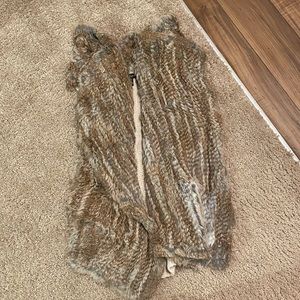 Rabbit fur cashmere vest